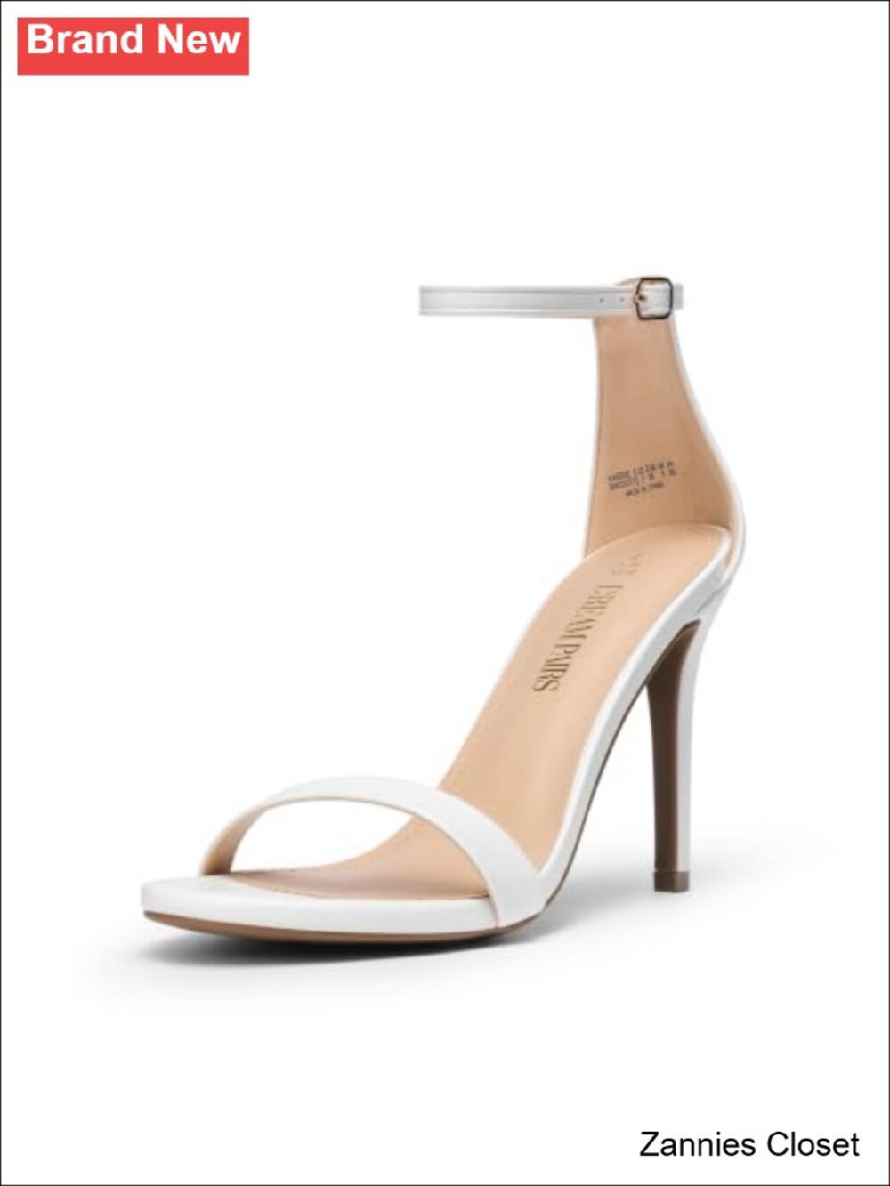✨Dream Pairs Women's Stiletto Heeled Sandals Faux Leather Rhinestone Ankle